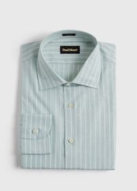 Paul Stuart Cotton & Linen Striped Dress Shirt, thumbnail 1