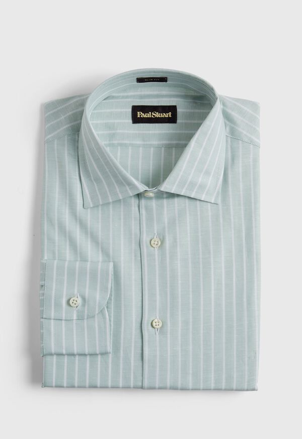 Paul Stuart Cotton & Linen Striped Dress Shirt, image 1