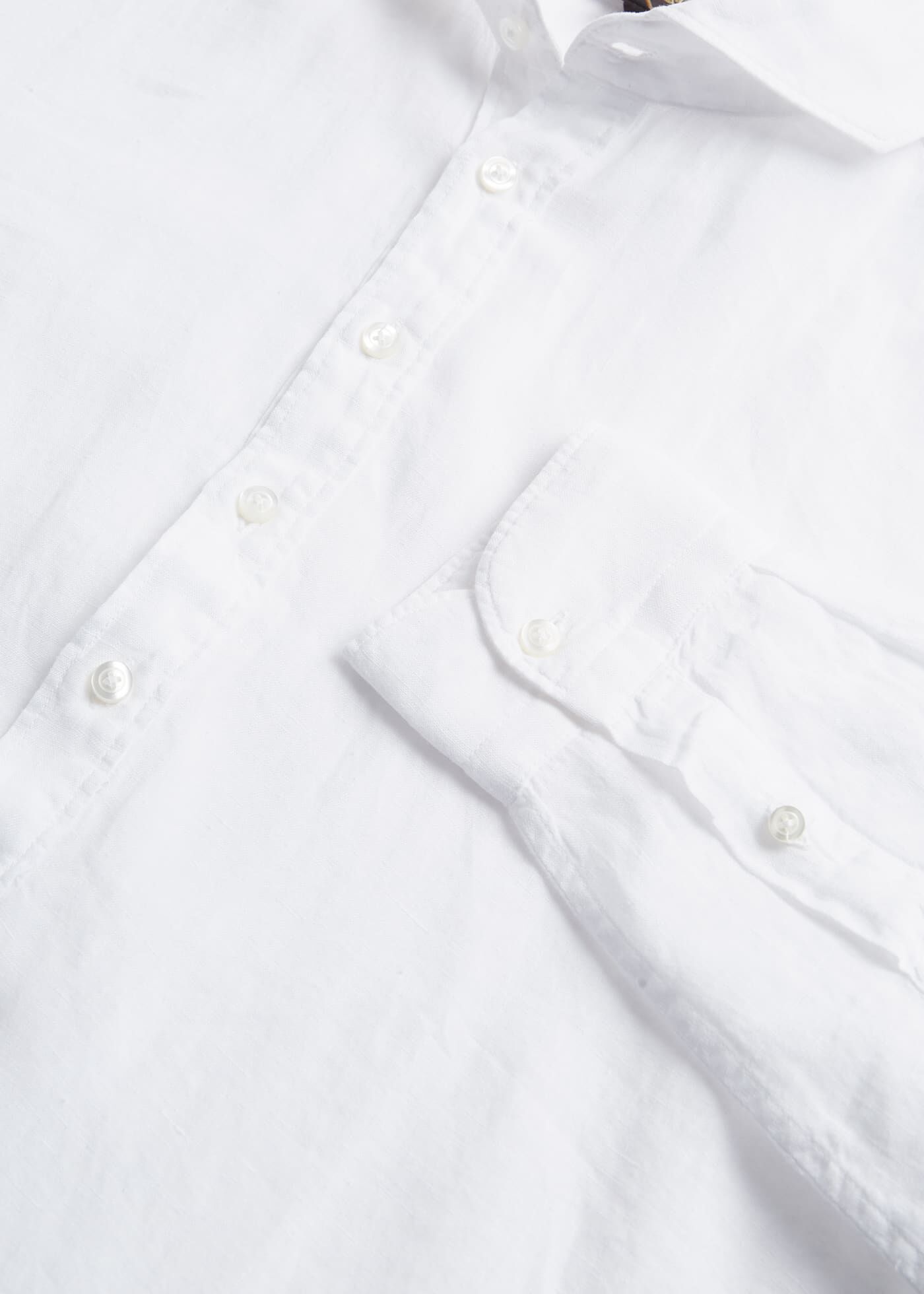 White linen pullover shirt top