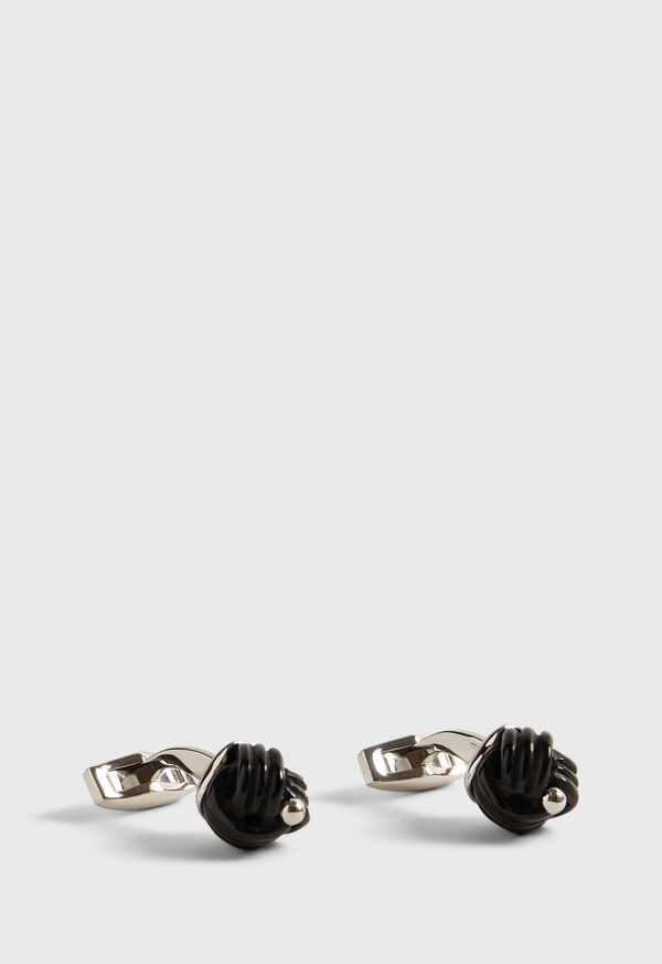 Paul Stuart Sterling Silver with Black Onyx Carved Knot, image 1