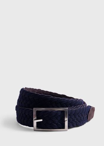 Paul Stuart Woven Suede and Wool Reversible Belt