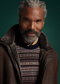 Paul Stuart Funnel Neck Shearling Jacket, thumbnail 8