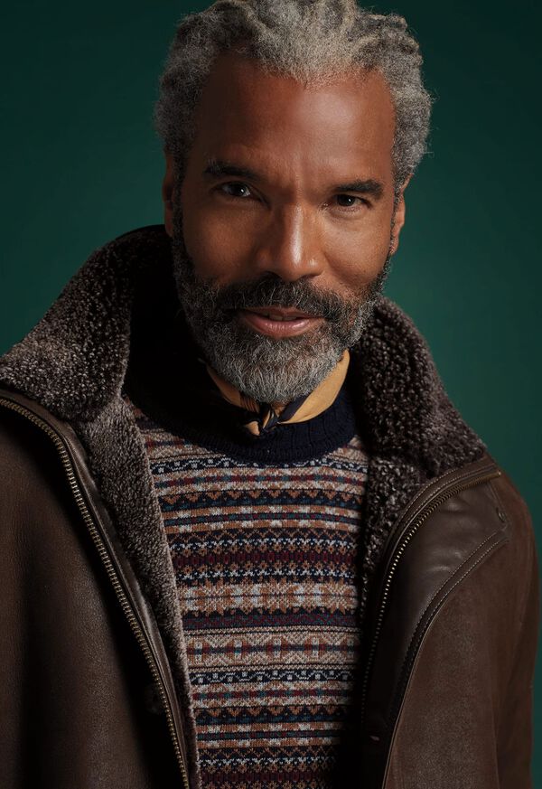 Paul Stuart Funnel Neck Shearling Jacket, image 8