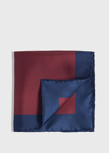 Paul Stuart Printed Silk Color Block Pocket Square