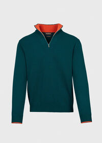 Paul Stuart Cashmere 1/4 Zip Sweater with Inside Contrast, thumbnail 1