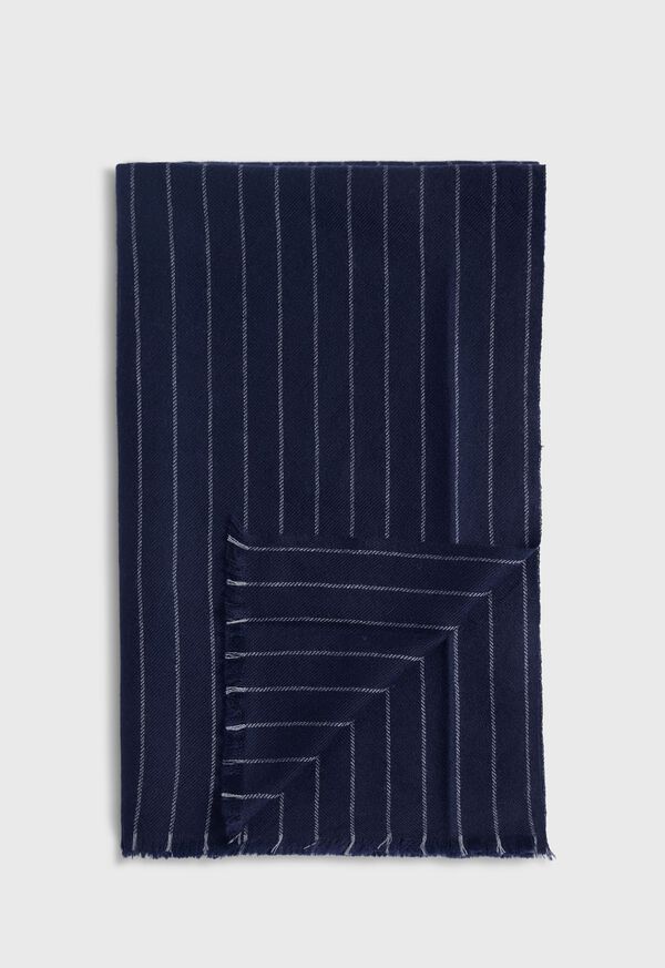 Paul Stuart Cashmere Chalk Stripe Scarf, image 2