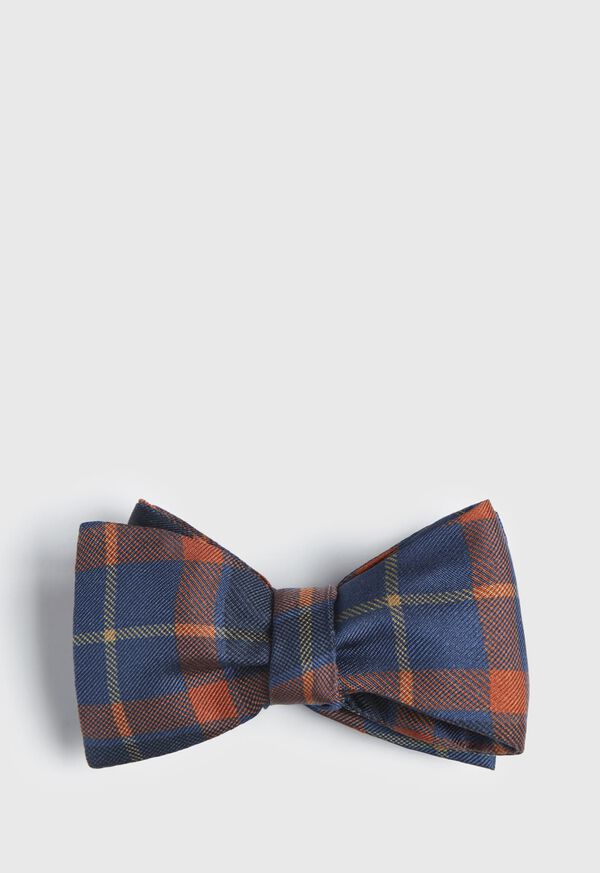 Paul Stuart Silk Check Bow Tie, image 1