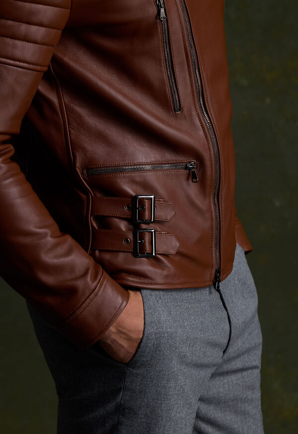 Paul Stuart Leather Motorcycle Jacket, image 6