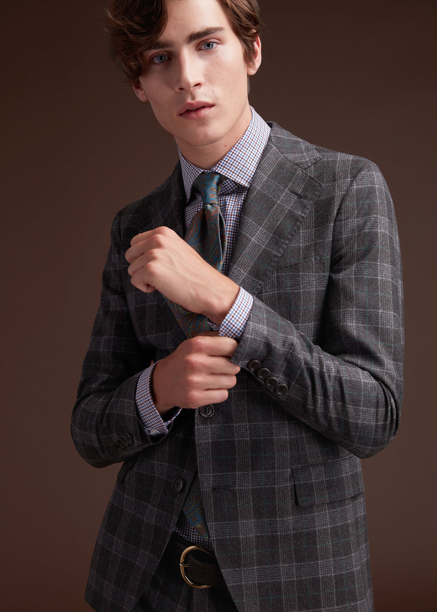 Grey plaid deals suit jacket