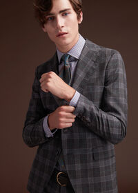 Paul Stuart Grey Plaid Wool Suit, thumbnail 10