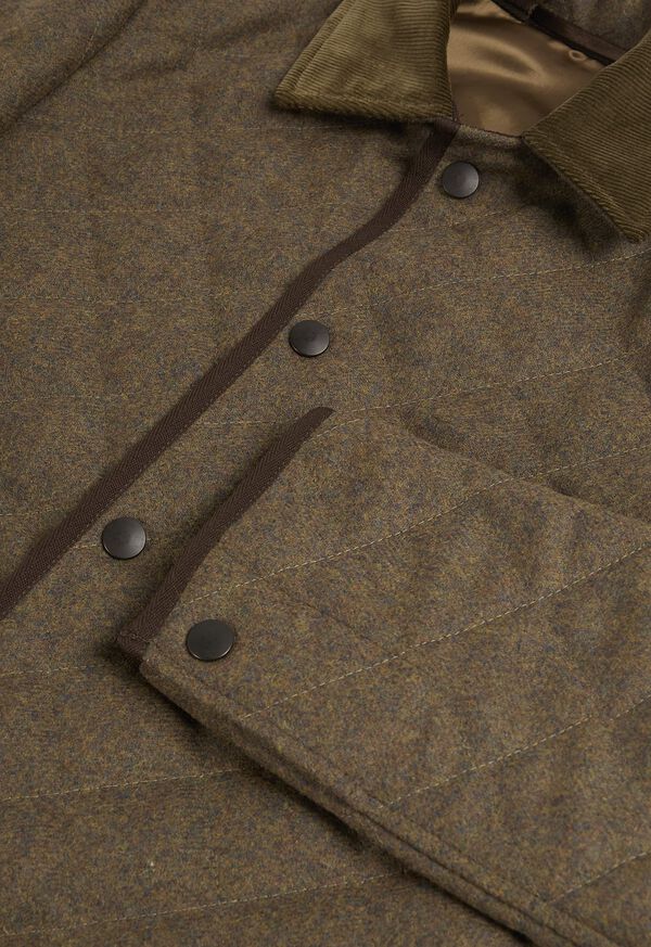 Paul Stuart Quilted Loden Barn Jacket with Corduroy Collar, image 2