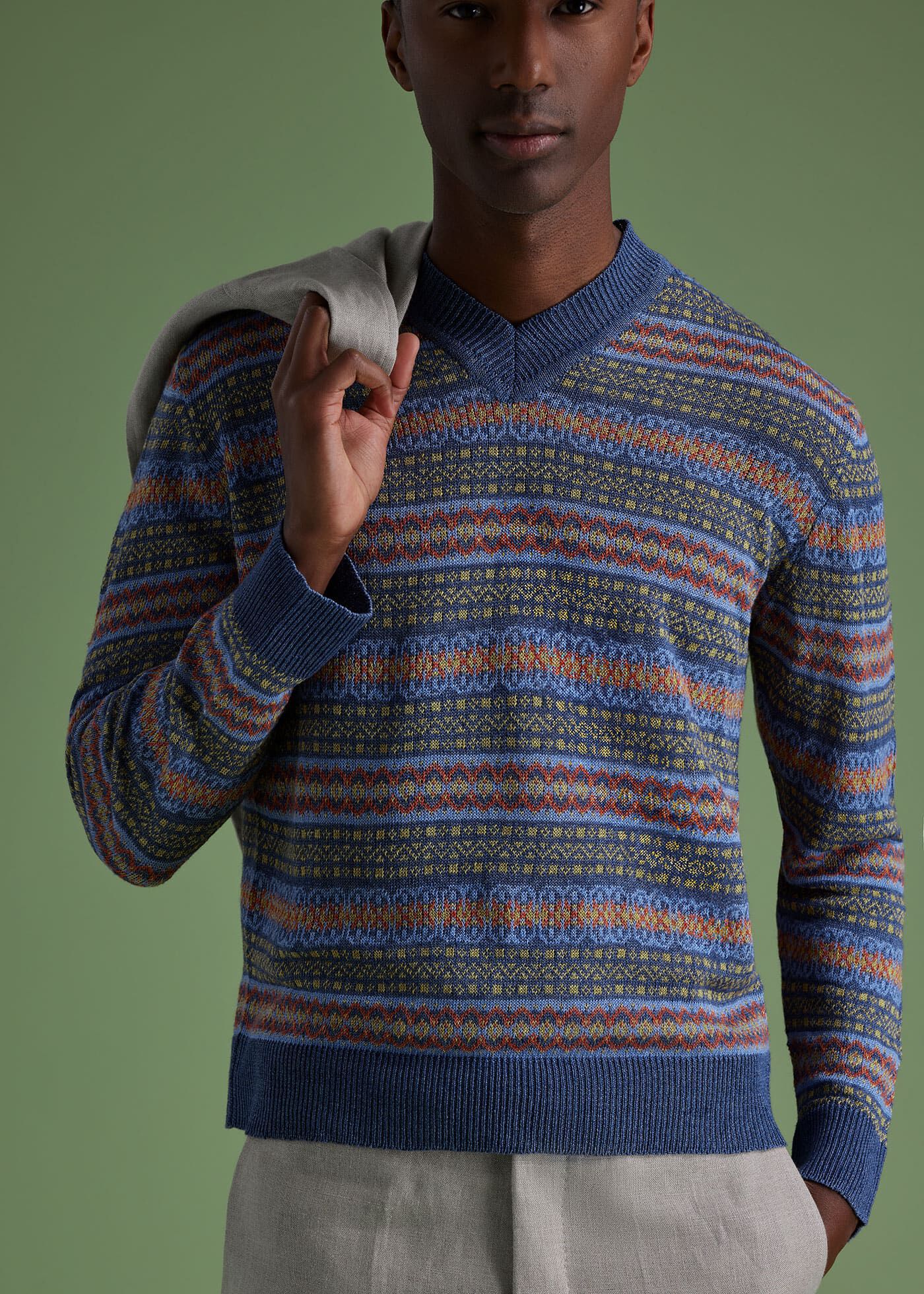 Fair isle v neck shop