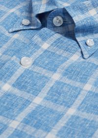 Paul Stuart Linen Windowpane Sport Shirt, thumbnail 2