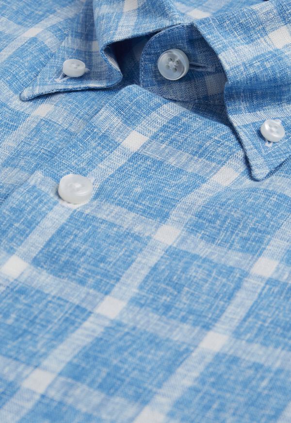 Paul Stuart Linen Windowpane Sport Shirt, image 2