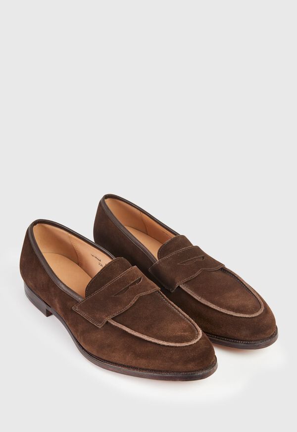Paul Stuart Chocolate Brown Suede Rosebery Penny Loafer, image 3