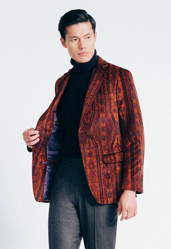 Paul Stuart Printed Cotton Velvet Jacket, image 5