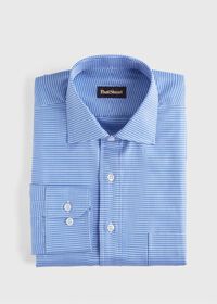 Paul Stuart Royal Blue Twill Houndstooth Dress Shirt, thumbnail 1
