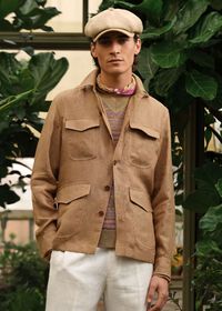Paul Stuart Linen Houndstooth Safari Jacket, thumbnail 2