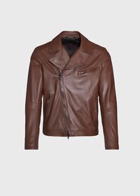 Paul Stuart Leather Embroidered Motorcycle Jacket, thumbnail 2
