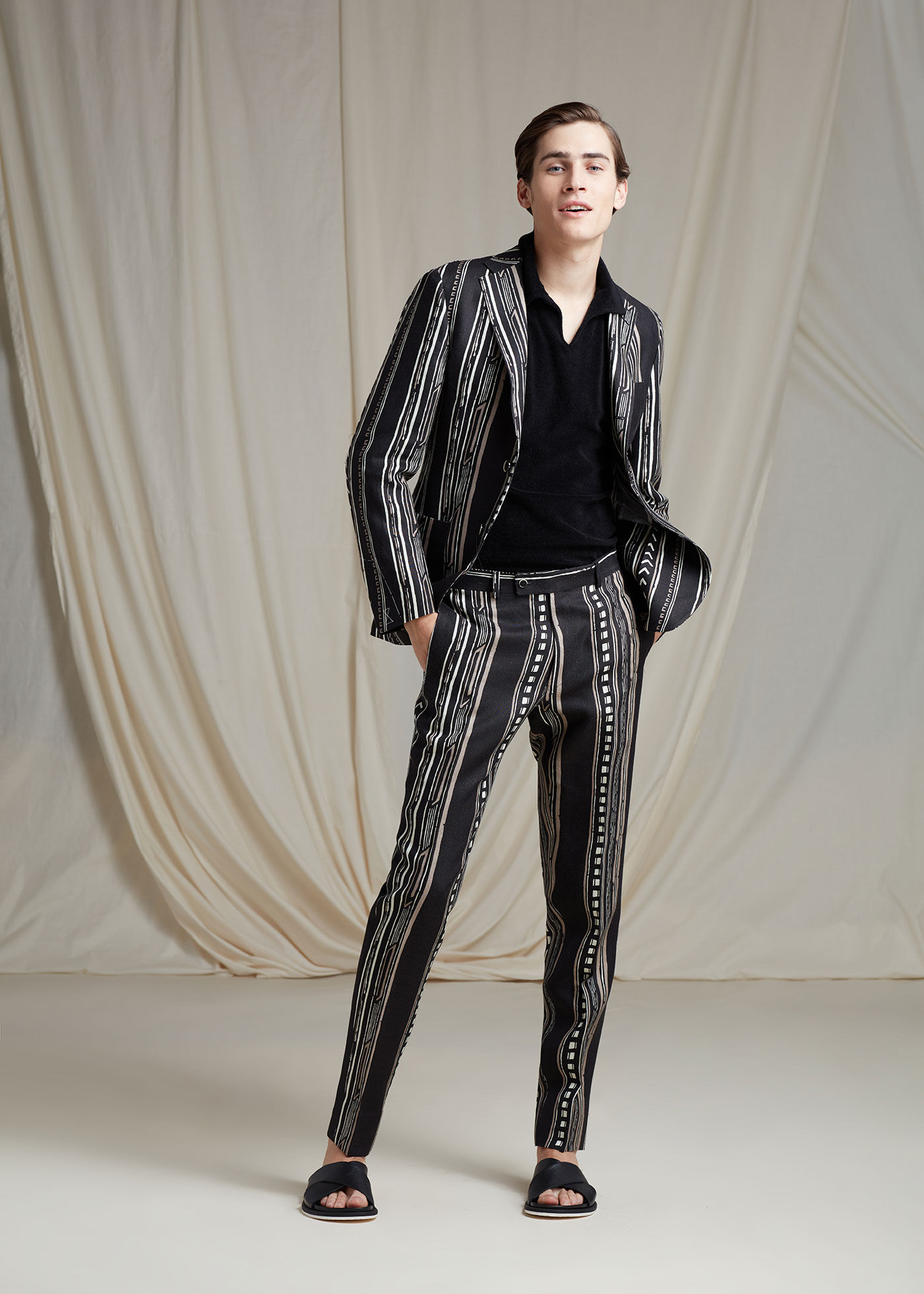 Linen Exotic Stripe Pant