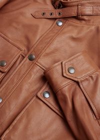 Paul Stuart Solid Brown Napa Shirt Jacket, thumbnail 2