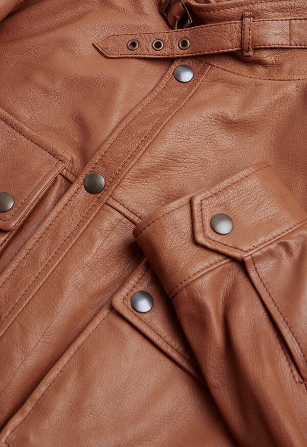 Paul Stuart Solid Brown Napa Shirt Jacket, image 2
