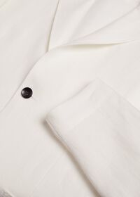 Paul Stuart White Solid Linen Shirt Jacket, thumbnail 2
