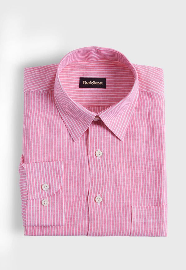 Paul Stuart Linen Pencil Stripe Sport Shirt, image 1