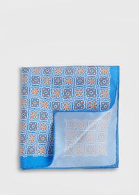Paul Stuart Silk Medallion Print Pocket Square, thumbnail 1