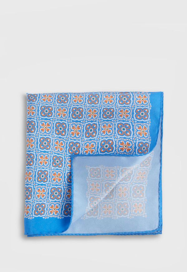 Paul Stuart Silk Medallion Print Pocket Square, image 1