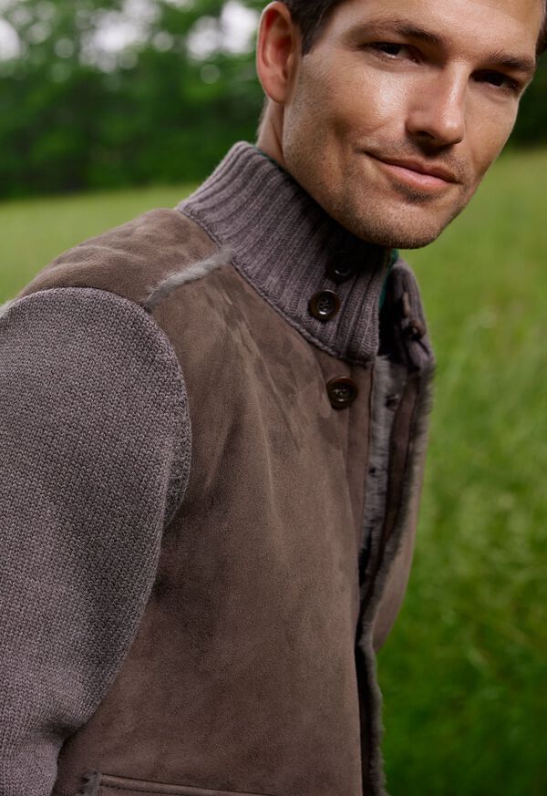 Paul Stuart Shearling and Knit Blouson Jacket, image 4