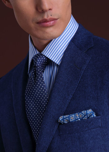 Paul Stuart Printed Silk Diamond Motif Pocket Square