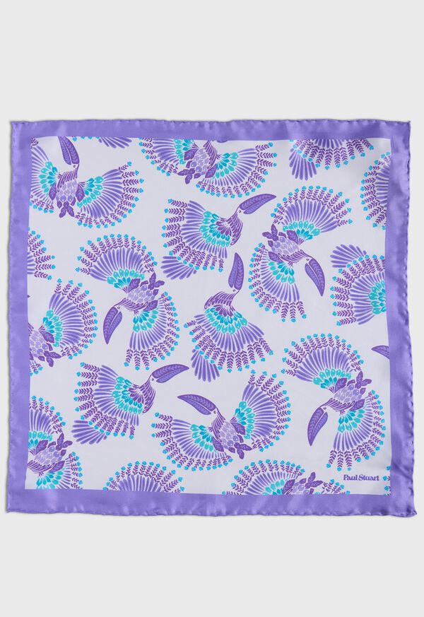 Paul Stuart Printed Silk Pelican Print Pocket Square, image 2