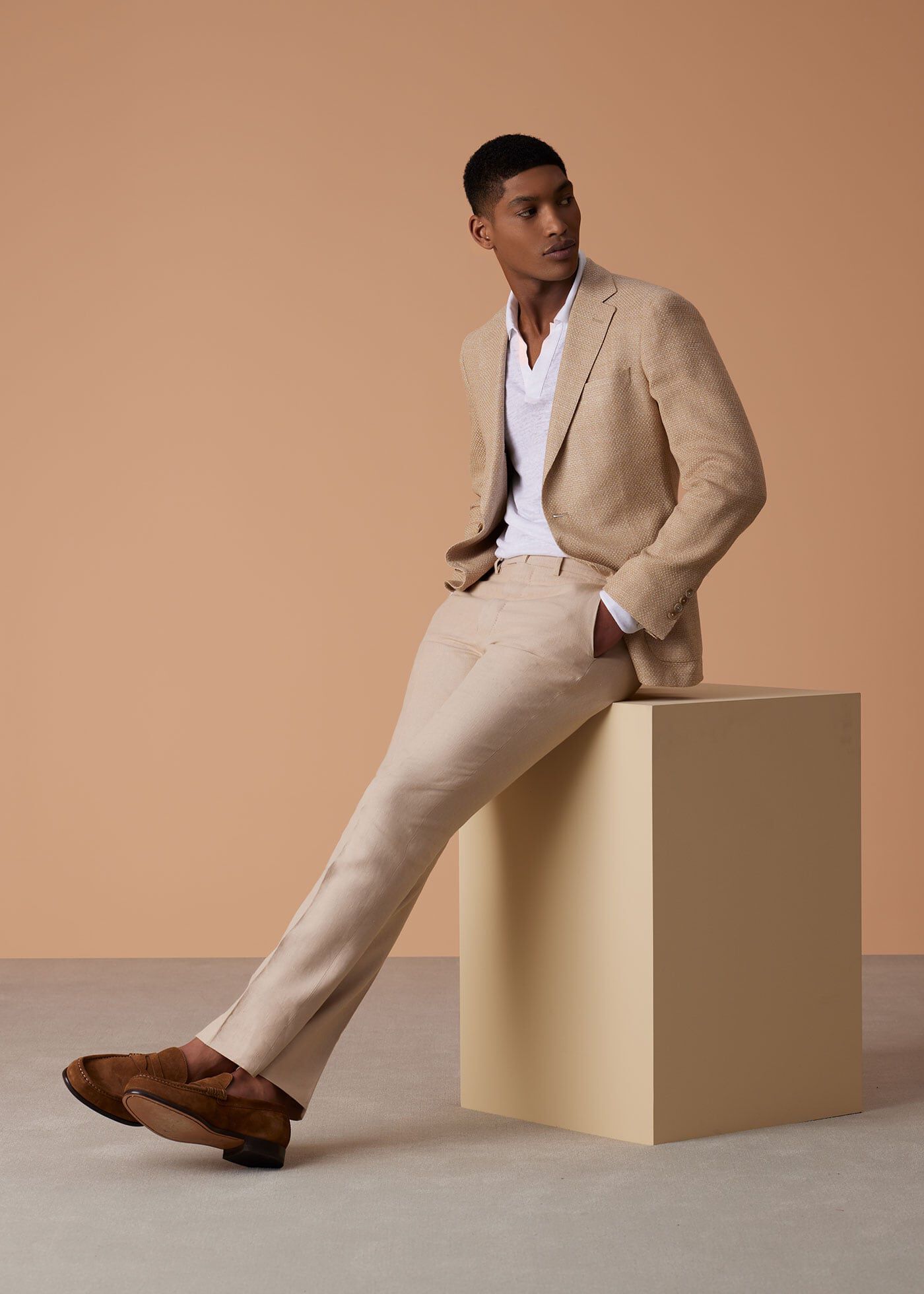 Linen silk top pants