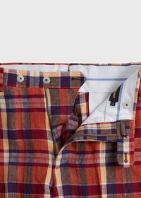 Paul Stuart Linen Plaid Plain Front Dress Trouser, thumbnail 2