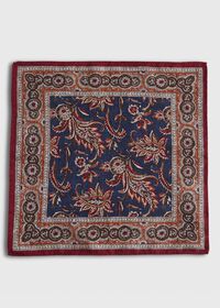 Paul Stuart Paisley Silk Reversible Pocket Square, thumbnail 2