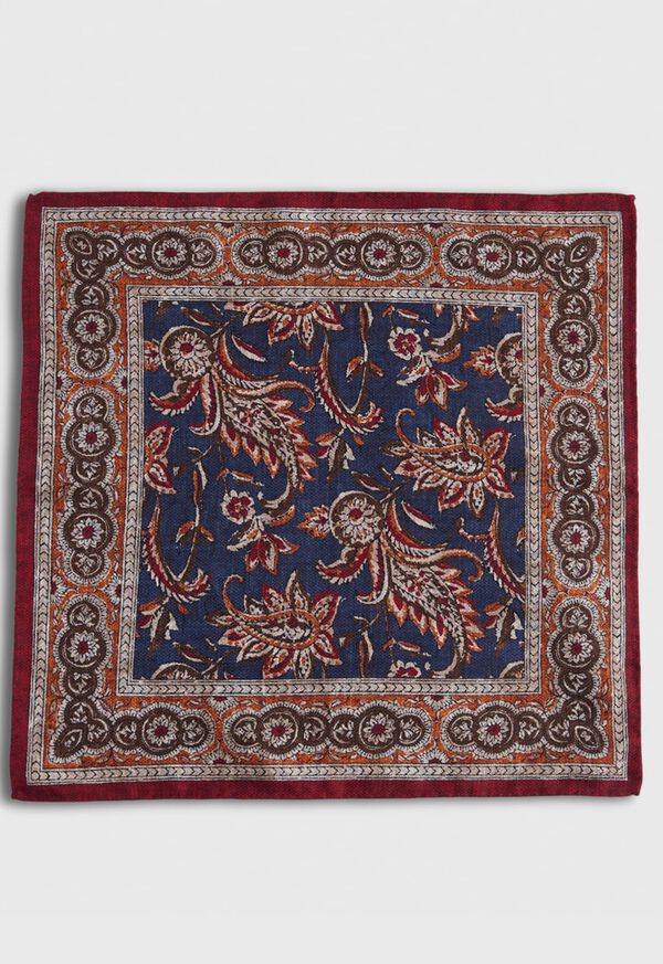 Paul Stuart Paisley Silk Reversible Pocket Square, image 2
