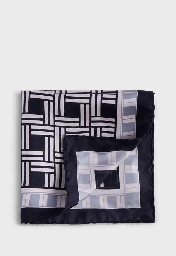 Paul Stuart Deco Print Silk Pocket Square, image 1