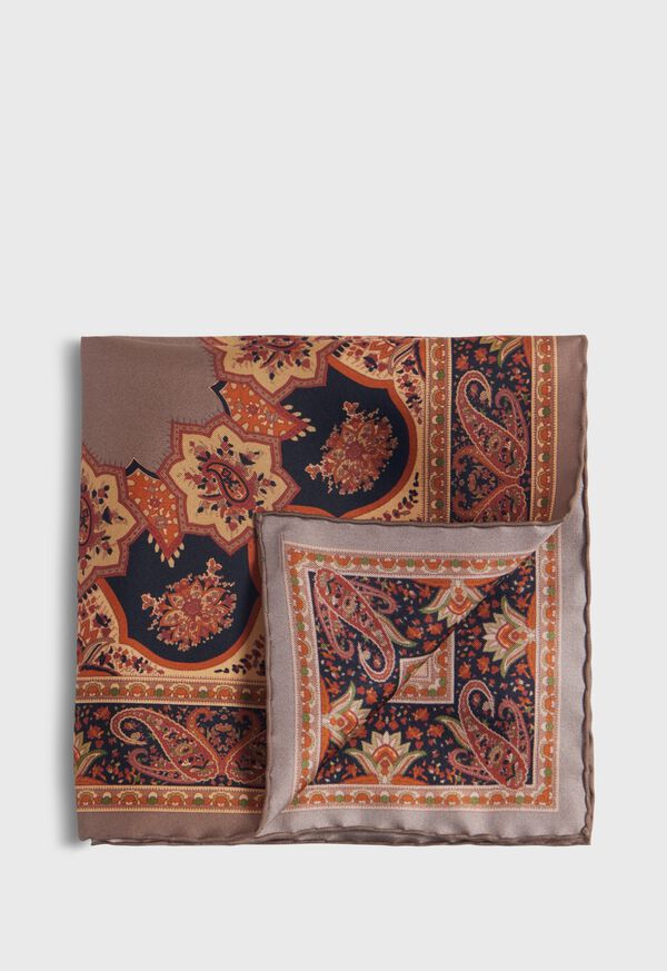 Paul Stuart Silk Twill Paisley Pocket Square, image 1