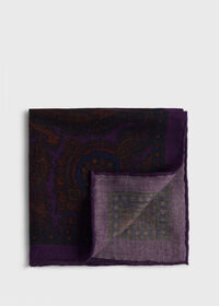 Paul Stuart Wool Paisley Pocket Square, thumbnail 1