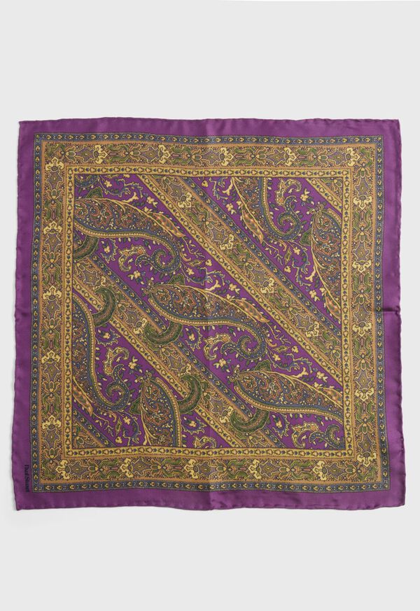 Paul Stuart Silk Paisley Pocket Square, image 2