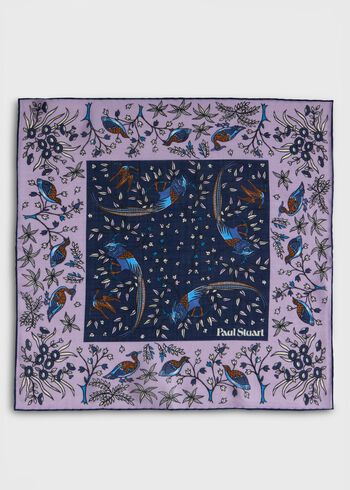 Paul Stuart Wool & Silk Forest Print Pocket Square