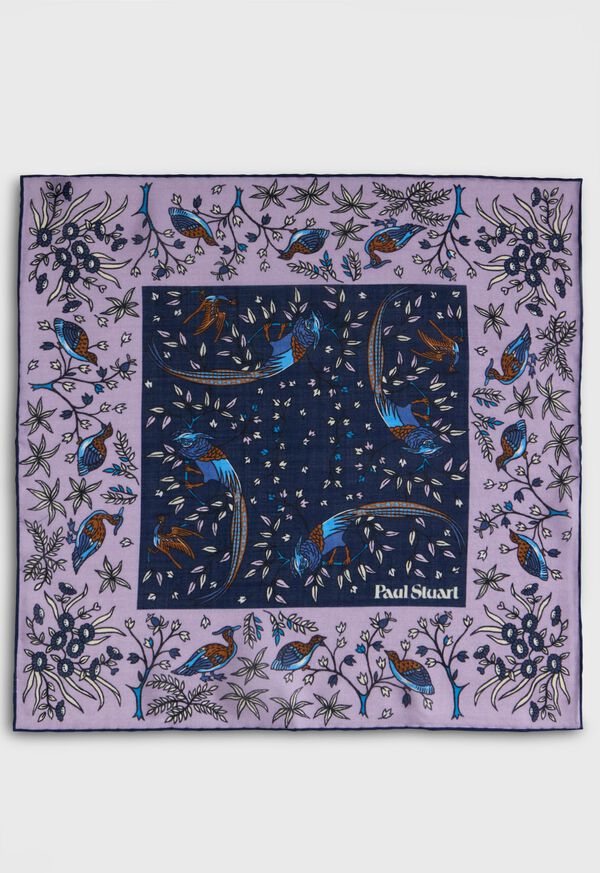Paul Stuart Wool & Silk Forest Print Pocket Square, image 2