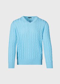 Paul Stuart Cotton Cable V-Neck Pullover, thumbnail 1