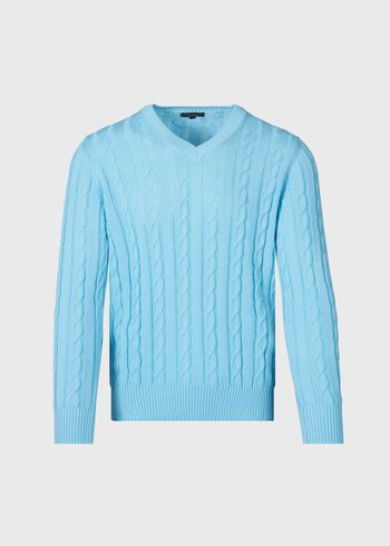 Paul Stuart Cotton Cable V-Neck Pullover
