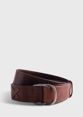 Paul Stuart Leather D-Ring Belt