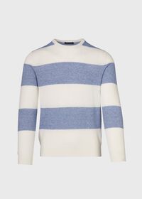 Paul Stuart Cashmere & Linen Stripe Summer Sweater, thumbnail 1