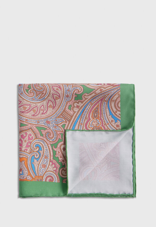 Paul Stuart Habotai Silk Summer Paisley Pocket Square, image 1