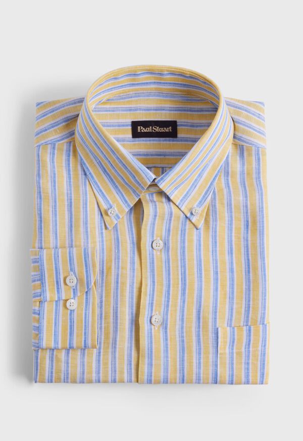 Paul Stuart Linen Shadow Stripe Sport Shirt, image 1