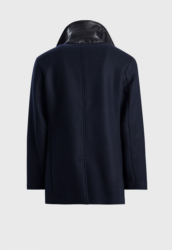 Paul Stuart Modern Peacoat with Leather Detail, image 2
